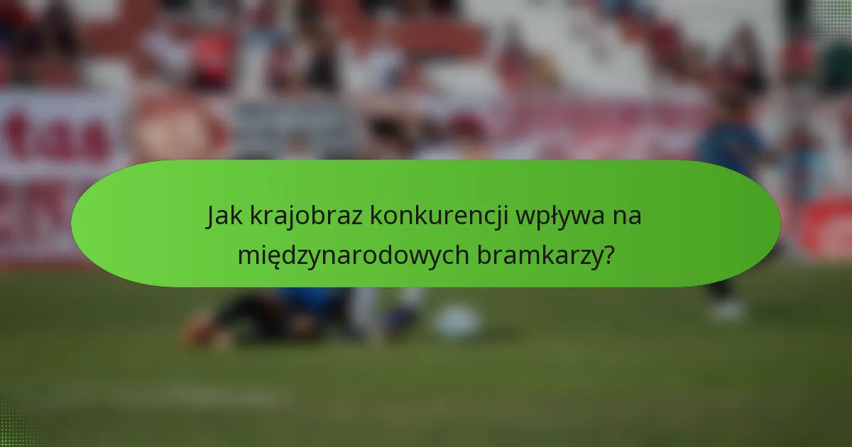 Jak krajobraz konkurencji wpływa na międzynarodowych bramkarzy?