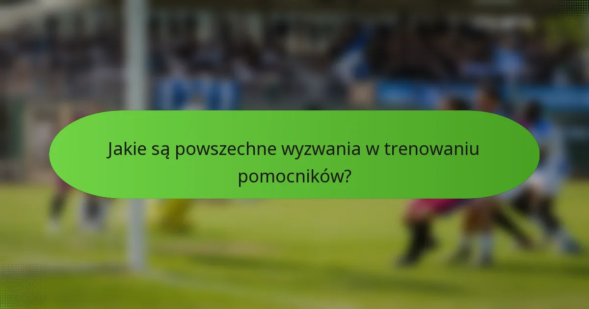 Jakie są powszechne wyzwania w trenowaniu pomocników?