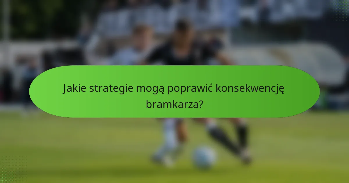 Jakie strategie mogą poprawić konsekwencję bramkarza?